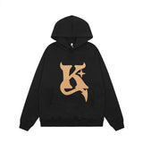 Men Hoodie Embroidered Hoodie Men's Spring and Autumn Loose Pullover Top