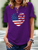 Women's Independence Day T Shirt Pattern Printed Short-Sleeved T-shirt
