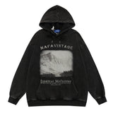 Men Hoodie Printed Washed Distressed Pullover Men's Spring and Autumn Loose Casual