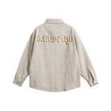 Unisex Jacket Autumn Leisure Plaid Letters Shirt