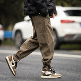 Men Sweatpants Men's Spring and Autumn Loose Trendy Pu Handsome Casual Pants