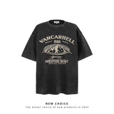 American vintage street T-shirt retro men's summer loose half sleeve