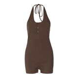Women Jumpsuit Spring/Summer Solid Color Sexy Backless Lace up Jumpsuit