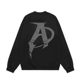 Men Hoodie Letter Print Sweatshirt Men's Spring and Autumn round Neck Long Sleeve Casual Loose