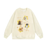 Men Hoodie Puppy Printed Crew Neck Sweatshirt Men