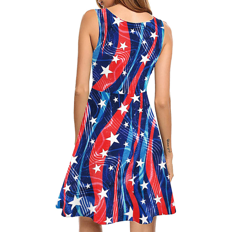 National Flag Day Dress Summer Print Dress Women's Vest