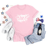 National Flag Day T Shirts Summer Women's Short Sleeve T-shirt Independence Day round Neck