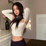 Women Long Sleeve Shirt Sleeveless Short Skinny Slimming Bottoming Shirt