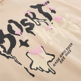 Men Hoodie Letter Graffiti Foaming Printed Hoodie