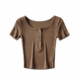 Women T-Shirt Spring round Neck Short Sleeve T-shirt Top