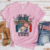 Women's Independence Day T Shirt round Neck Short Sleeve T-shirt Women's Top