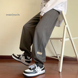Men Sweatpants Waffle Pants Men's Spring and Autumn Casual All-Match Sweatpants Retro