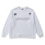 Men Hoodie Dark Letters Printed Crew Neck Sweatshirt