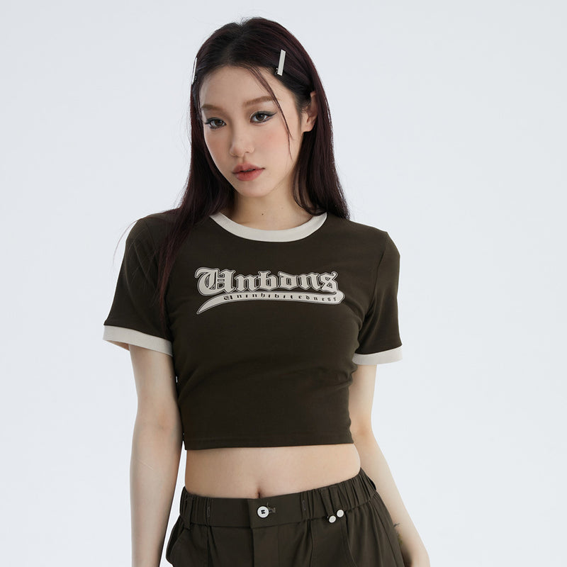Women T-shirt Printed Short-Sleeved T-shirt Girls' Summer round Neck
