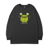 Men Long Sleeve Shirt Alien Printed Long Sleeve T-shirt Men's Loose round Neck Couple