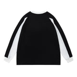 Men Hoodie Spring and Autumn Racing Suit Men's Loose round Neck Sweater Stitching Raglan Sleeve Sports