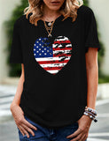 Women's Independence Day T Shirt Pattern Printed Short-Sleeved T-shirt