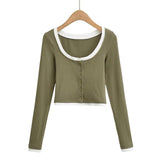 Women T-Shirt Color Matching Skinny Exercise Top Women's Short Workout Clothes Spring T-shirt