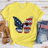 Women Independence Day T Shirt Crew Neck Short Sleeve T-shirt Top