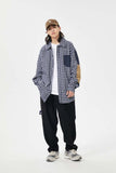 Unisex Jacket Autumn Patch Plaid Shirt Women's Clothing