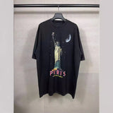 Men T-shirts Washed and old short-sleeved T-shirts Loose casual bottoming shirt
