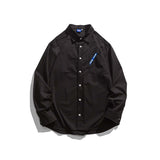 Unisex Jacket Autumn Plain Embroidered Long Sleeve Shirt