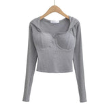 Women T-Shirt Hooded T-shirt Women's Spring Short Long Sleeve