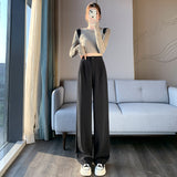 Palazzo Pants Autumn High-Grade Draping Texture Loose Straight Wide-Leg Pants