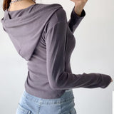 Women T-Shirt Hooded Long-Sleeved T-shirt Female Spring Undershirt