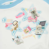 Women Hoodie Printed Short Sweater Women's round-Neck Casual Autumn Color Matching