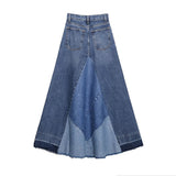 Women Skirt Women's Spring Clothing Style Patchwork Casual Skirt