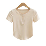 Women T-Shirt Short Sleeve Thread T-shirt Top
