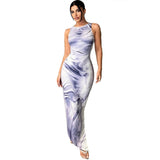 Women Dresses Autumn and Winter Printing Sleeveless Pullover Dress