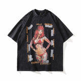 Men T Shirt Printed T-shirt Retro Hip Hop Short Sleeve Top for Men and Women