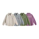 Unisex Jacket Autumn Leisure Plaid Letters Shirt