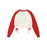 Women Sweater Short Sweater for Girls Autumn Crew Neck Color Matching Sweater