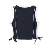 Women Vest Short Vest for Girls Summer round Neck Letter Print Sleeveless