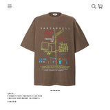 American vintage street T-shirt pure cotton retro men's and women's summer loose