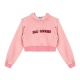 Women Hoodie Cropped Hoodie Girls Spring and Autumn Print Leisure