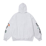 Men Hoodie Cartoon Monster Graffiti Printed Hoodie