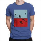 Cat Cute Animal Crewneck TShirts Haruki Murakami Kafka