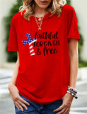 Women's Independence Day T Shirt Pattern Printed Short-Sleeved T-shirt
