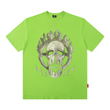Men T Shirt Vintage Space Print Short Sleeve T-shirt for Men and Women Hip Hop Loose