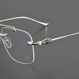 CHH Chrome Hearts Glasses Fashion Double Beam Frameless Myopia Glasses Frame