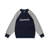 Unisex Hoodie Preppy Style Retro Loose round Neck Sweatshirt Men's Coat
