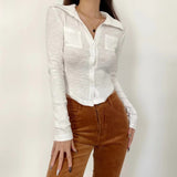 Women T-Shirt Cardigan Spring and Summer Women's Clothing T-shirt Long Sleeve Top