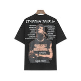 Travis Scott T-Shirt Travis Scott 24ssTOUR EUROPE Crew Neck Short Sleeve