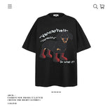 American vintage street T-shirt pure cotton retro men's summer loose half sleeve