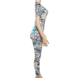 Women Jumpsuit Fall Women's Clothing Digital Printing Sports One-Piece Trousers