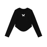 Women Long Sleeve T-Shirt Long Sleeve T-shirt Women's Spring and Autumn Crew Neck Casual Short
